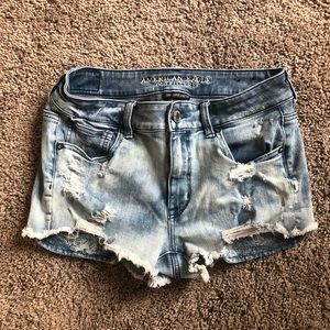 American eagle “high rise shortie” jean shorts